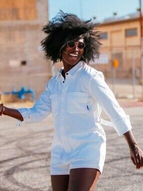 Atwyld No Service Cotton Jumper Romper Women's Small Vintage Utility Mechanic